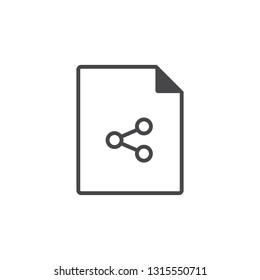 Black single line sharelink document data file format icon concept. Simple modern flat design element for app, ui, ux, web, button, interface. Glyph graphic vector eps 10 isolated on white background
