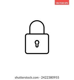 Schwarzes einfach-Schloss-Symbol, einfacher runder Schlüssel-sicherer Schutz flaches Design-Vektorbild, Infografik-Vektorgrafik für App-Logo-Web-Button-Banner ui ux-Schnittstellenelemente einzeln auf weißem Hintergrund