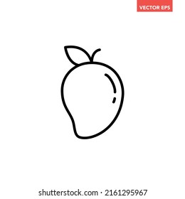 Icono de línea de mango simple, fruta fresca sabrosa y simple pictograma de diseño plano, vector infográfico de la aplicación logo botón web ui ux elementos de interfaz aislados en fondo blanco