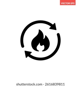 Black single metabolism icon, simple organism reaction conversion symbol flat design pictogram vector for app logo ads web webpage button ui ux interface elements isolated on white background