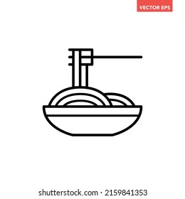 Black single modern spaghetti dish line icon, simple outline Italian food flat design pictogram, infographic vector for app logo web button ui ux interface elements isolated on white background