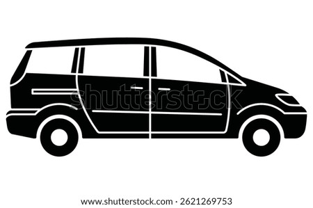 Black single modern SUV car glyph icon, simple modern city urban transport flat design illustration drawing element for app ui ux web button, interface pictogram elements isolated on white background