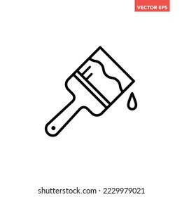 Icono de línea de pincel de pintura simple, herramienta de pintura de contorno simple pictograma de diseño plano, vector infográfico para la aplicación logo botón web ui ux elementos de interfaz aislados en fondo blanco