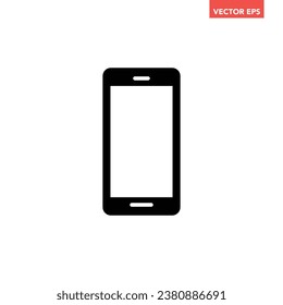 Black single phone filled icon, simple digital device flat design pictogram, infographic vector for app logo web website button ui ux interface elements isolated on white background