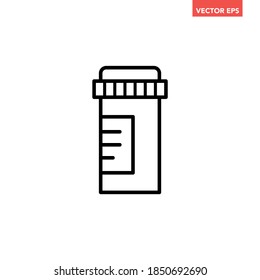 Schwarze einzelne Tablettenflasche, Symbol, einfache Gesundheitsausrüstung, flaches Design, Vektorgrafik, Infografik für die Website-Website-App-Logo-Schaltfläche ux Schnittstellenelemente einzeln auf weißem Hintergrund