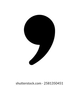 Black single quote icon vector flat illustration design on white background.