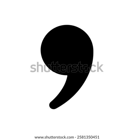 Black single quote icon vector flat illustration design on white background.