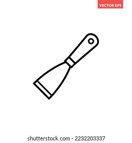 Icono de línea de rastrillo simple negro, pictograma de diseño plano de herramienta de putty simple, vector infográfico para el logotipo de la aplicación botón web ui ux elementos de interfaz aislados en fondo blanco