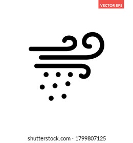 Icono de línea de tormenta de nieve simple, pictograma de diseño plano meteorológico simple, vector infográfico para la aplicación logo sitio web botón de banner ui ux elementos de interfaz aislados en fondo blanco