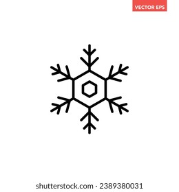 Icono de línea de copo de nieve simple, pictograma de diseño plano de temperatura de congelación simple, vector infográfico para el logotipo de la aplicación botón de banner web ui ux interfaz aislado en fondo blanco