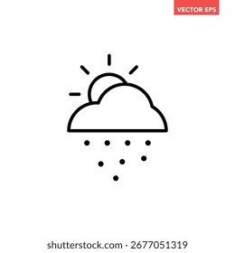 Icono negro de línea de día de nieve, pictograma de Vector de diseño plano de Clima de congelación simple, Vector de infografía para App logo Web Sitio web Botón Anuncio ui ux Elementos de interfaz aislados sobre fondo blanco