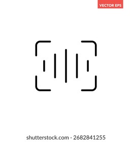 Icono de línea de reconocimiento de sonido simple negro, Vector de pictograma de infografía de diseño plano de detección de voz simple para anuncios de logotipo App Botón de Web ui ux Elementos de interfaz aislados sobre fondo blanco