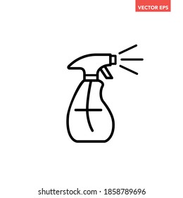 Icono de línea de una botella de un solo spray negro, herramienta de limpieza simple diseño plano pictograma vector, vector infográfico para el logo de la aplicación web botón ui ux elementos de interfaz aislados en fondo blanco