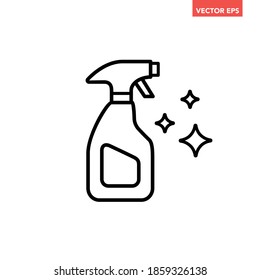 Black single spray cleaner line icon, simple clean up tool flat design vector pictogram, infographic vector for app logo web website button ui ux interface elements isolated on white background