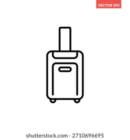 Icono de línea de maletas individuales negras, Vector de pictograma de diseño plano de equipaje de viaje simple para anuncios de App Botón de Web Elementos de interfaz ui aislados sobre fondo blanco
