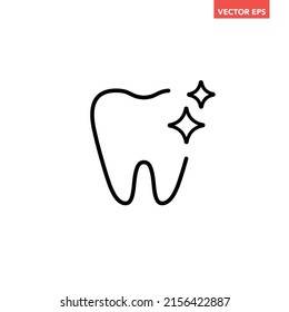 Icono de línea dental blanqueador simple negro, esquema simple cuidado dental diseño plano pictograma, vector infográfico para el logotipo de la aplicación botón web ui ux elemento de interfaz aislado en fondo blanco