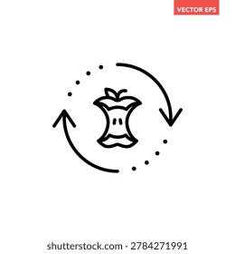 Icono negro línea reciclaje