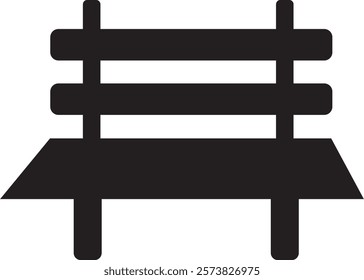 Black sit bench silhouette vector