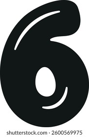 Black six number vector illustration