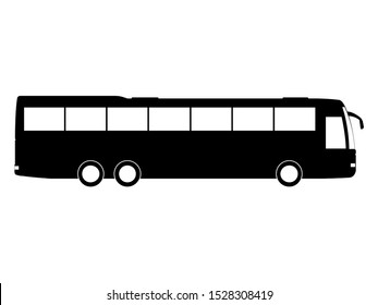 Black Six Wheeler Interstate Bus Drawing