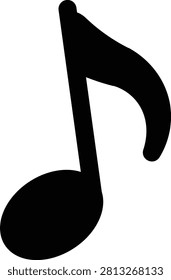 Black sixteenth note symbol on white background music