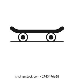 tablero de patinaje negro con fondo blanco.Vector EPS10