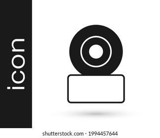 Black Skateboard wheel icon isolated on white background. Skate wheel.  Vector