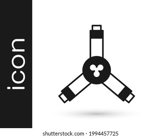 Black Skateboard Y-tool icon isolated on white background.  Vector