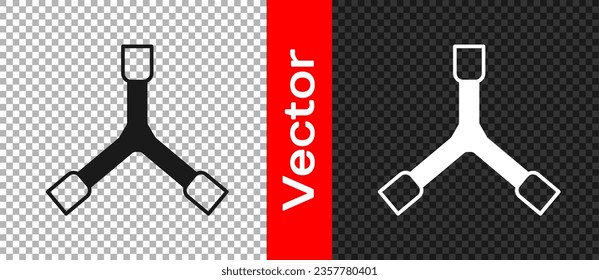 Black Skateboard Y-tool icon isolated on transparent background.  Vector