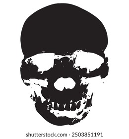 
black skeleton head vector design