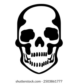 
black skeleton head vector design