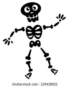 Black skeleton silhouette isolated on white