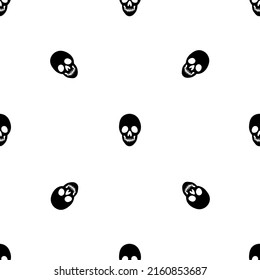 Black skeletons in various poses pattern. Halloween design. Perfect for fall, holidays, fabric, textile. Seamless repeat swatch.
