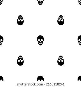 Black skeletons in various poses pattern. Halloween design. Perfect for fall, holidays, fabric, textile. Seamless repeat swatch.