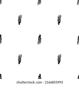 Black skeletons in various poses pattern. Halloween design. Perfect for fall, holidays, fabric, textile. Seamless repeat swatch.