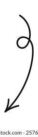 Black sketch arrow pointer mark