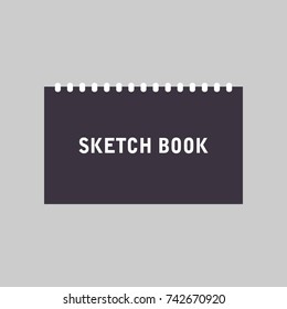 Black Sketch Book Icon