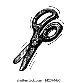 black sketch drawing of scissors