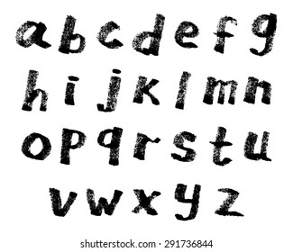 Black Sketching Scribble Font. Dirty Hand Drawn Decoration Alphabet. Isolated  Black Sketching Vector Letters. Calligraphic Messy Font.