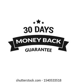 Black skewed hexagonal 30 Days Money Back Guarantee (editable color)