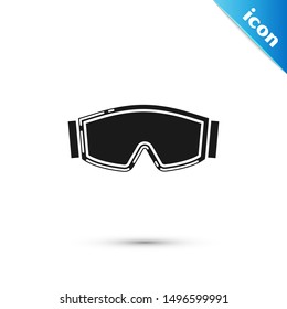 Black Ski goggles icon isolated on white background. Extreme sport. Sport equipment.  Vector Illustration