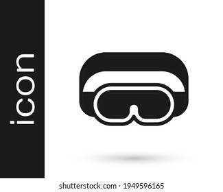 Black Ski goggles icon isolated on white background. Extreme sport. Sport equipment.  Vector