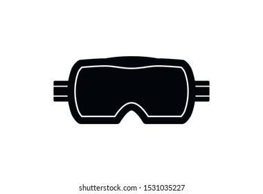 Black ski goggles vector silhouette.