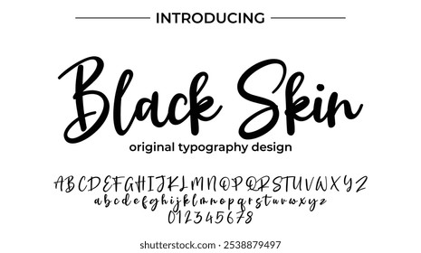 Black Skin Font Stylish brush painted an uppercase vector letters, alphabet, typeface