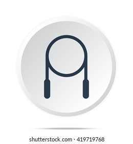 Black Skipping Rope icon on white web button