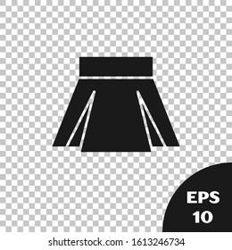 Black Skirt icon isolated on transparent background.  Vector Illustration