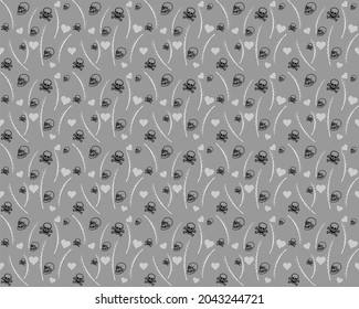 black skull background with cool thorns