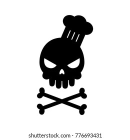 Black skull with chef hat