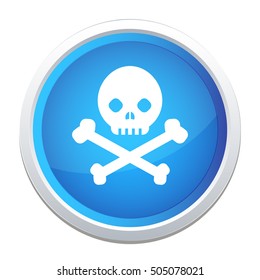 Black skull and cross-bones - danger sign