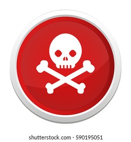 Black skull and cross-bones - danger sign